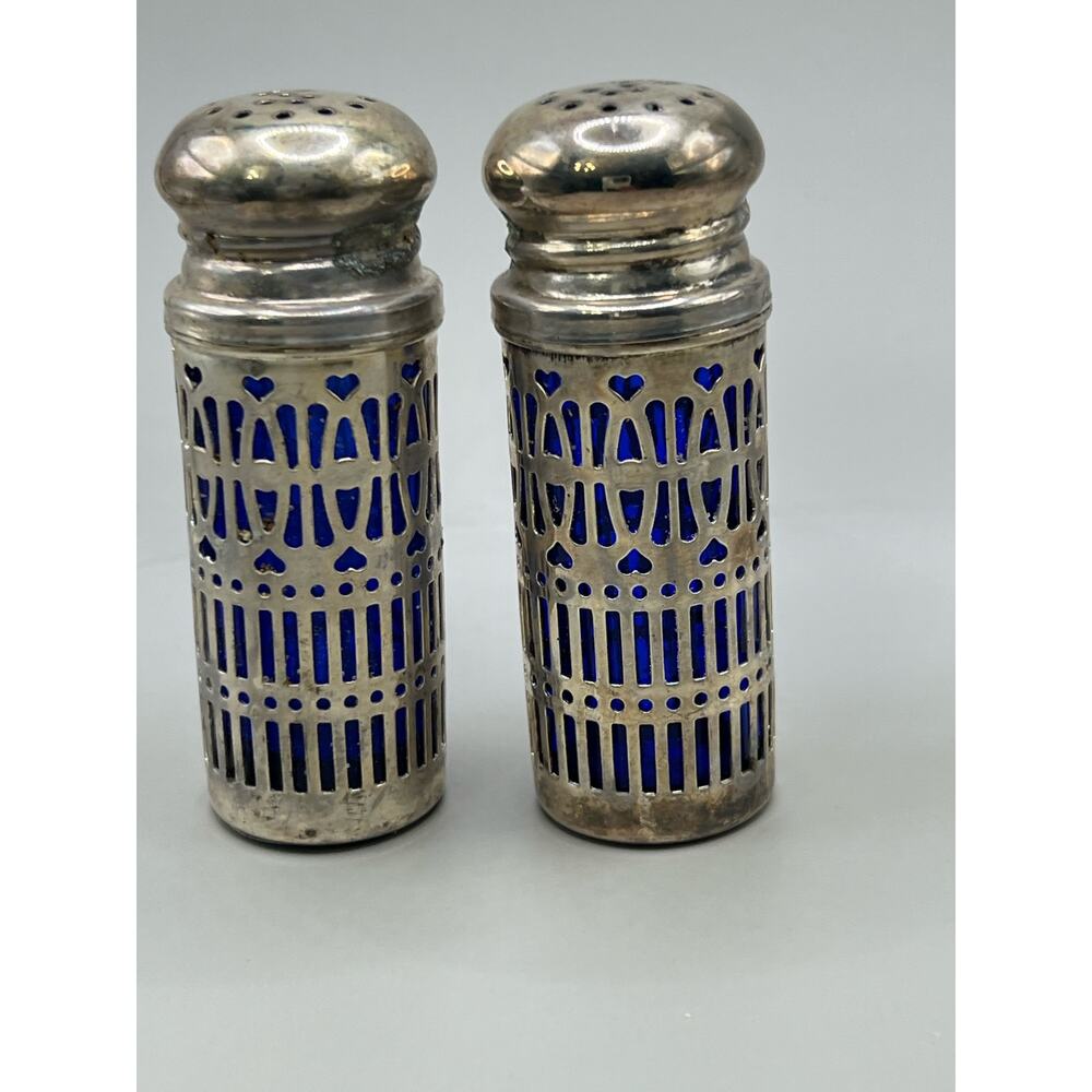 Silver Art Deco Style Silver Plated Salt and Pepper Shakers